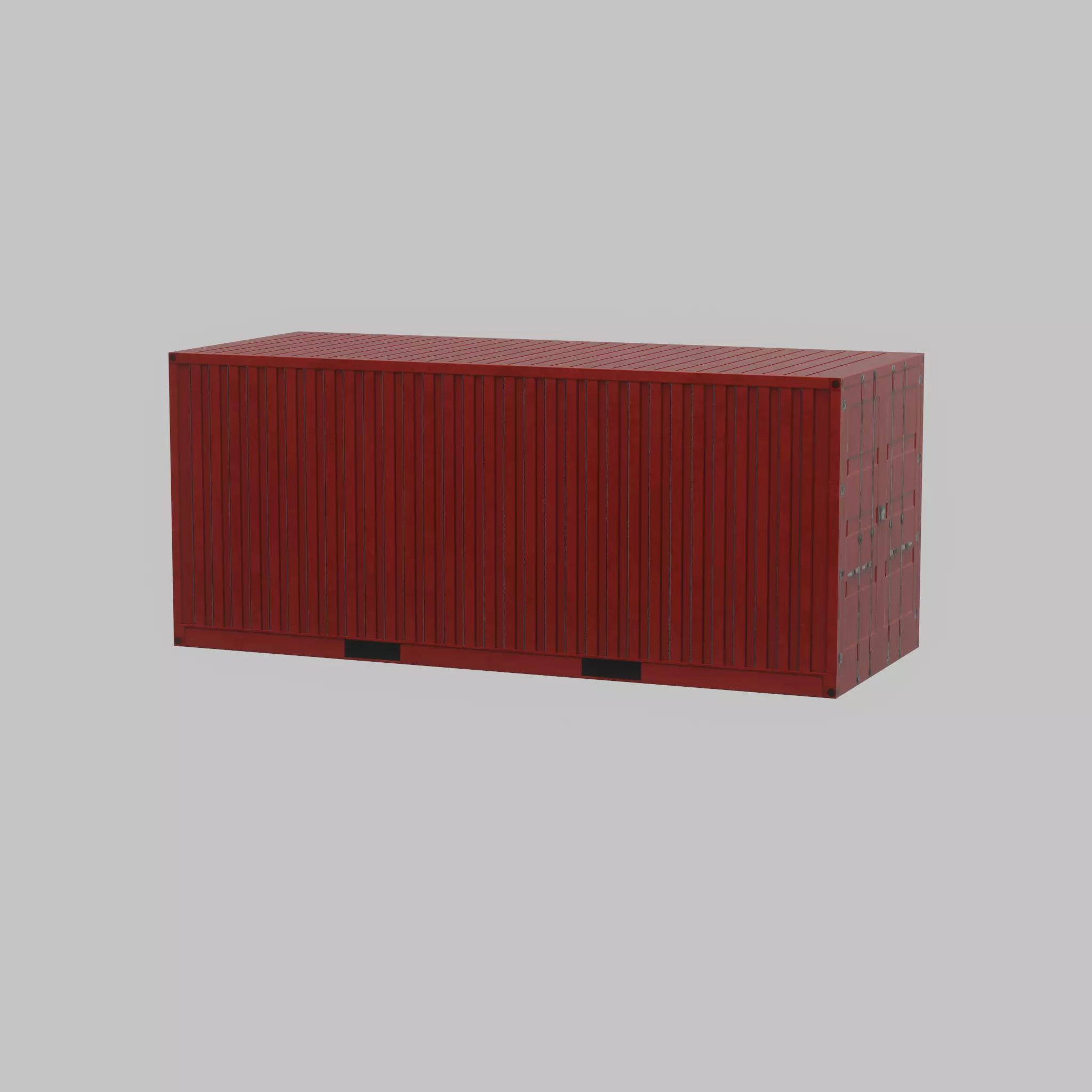 Overseas container traffic red 20ft Low-poly 3D model_60