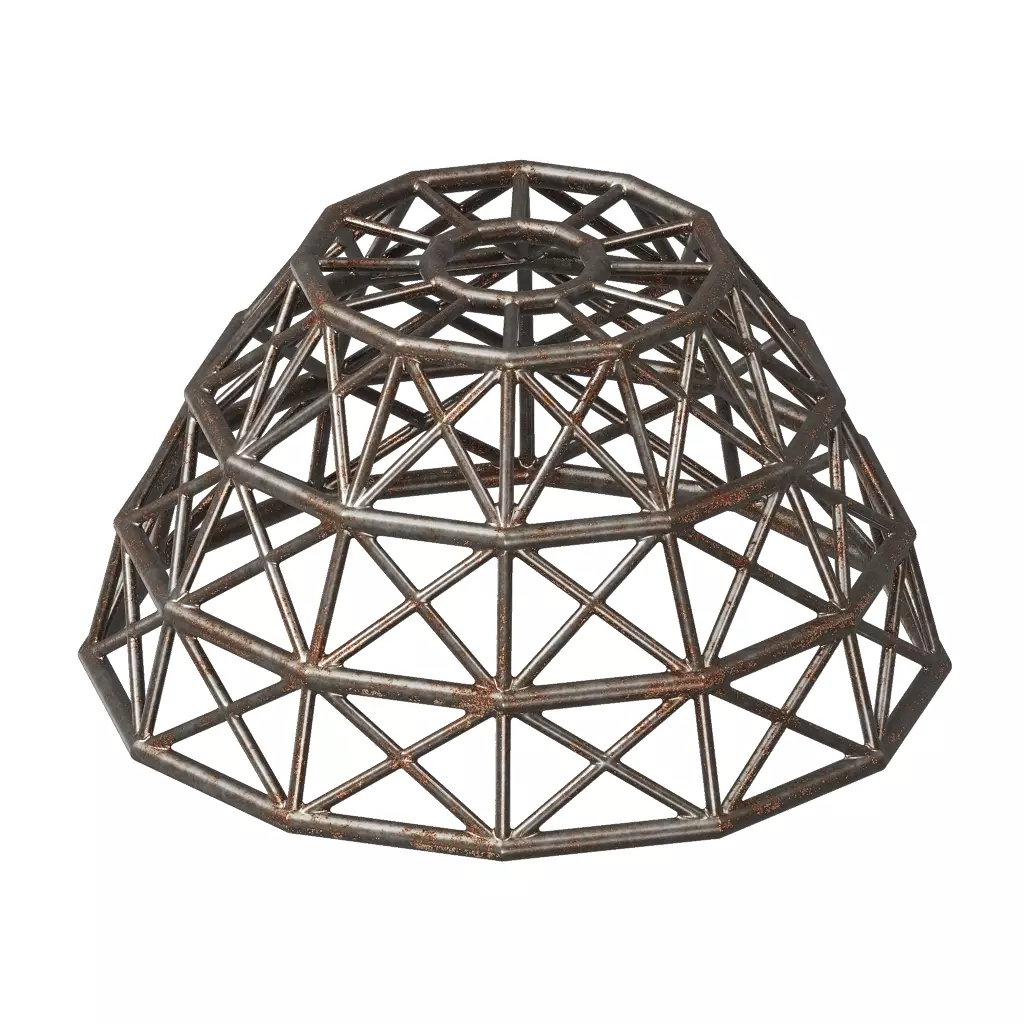 Rusty Steel Dome Structure 3D model_0