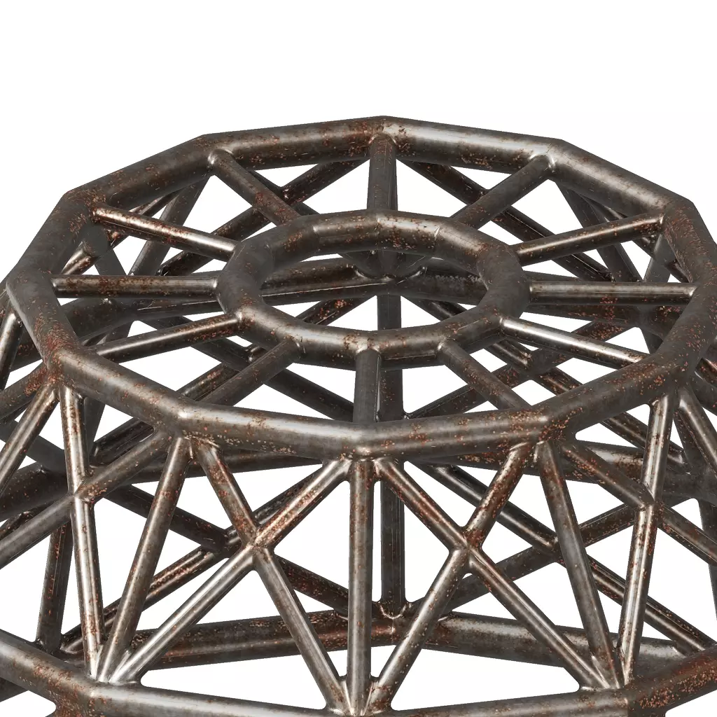 Rusty Steel Dome Structure 3D model_3