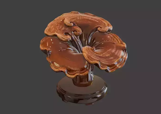 Ganoderma lucidum sculpture model 3D Ganoderma lucidum