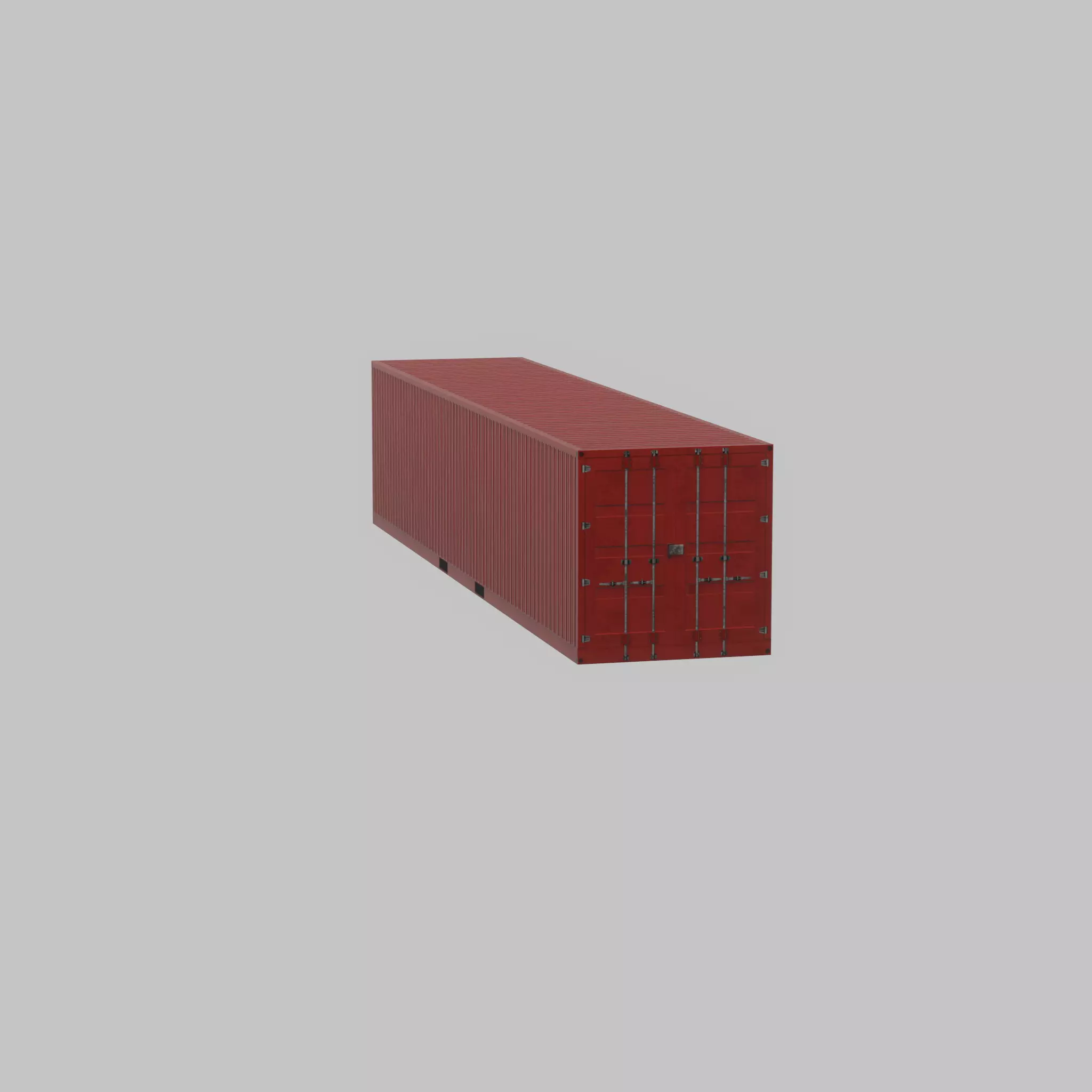 Cargo Container traffic red 40ft Low-poly 3D model_24