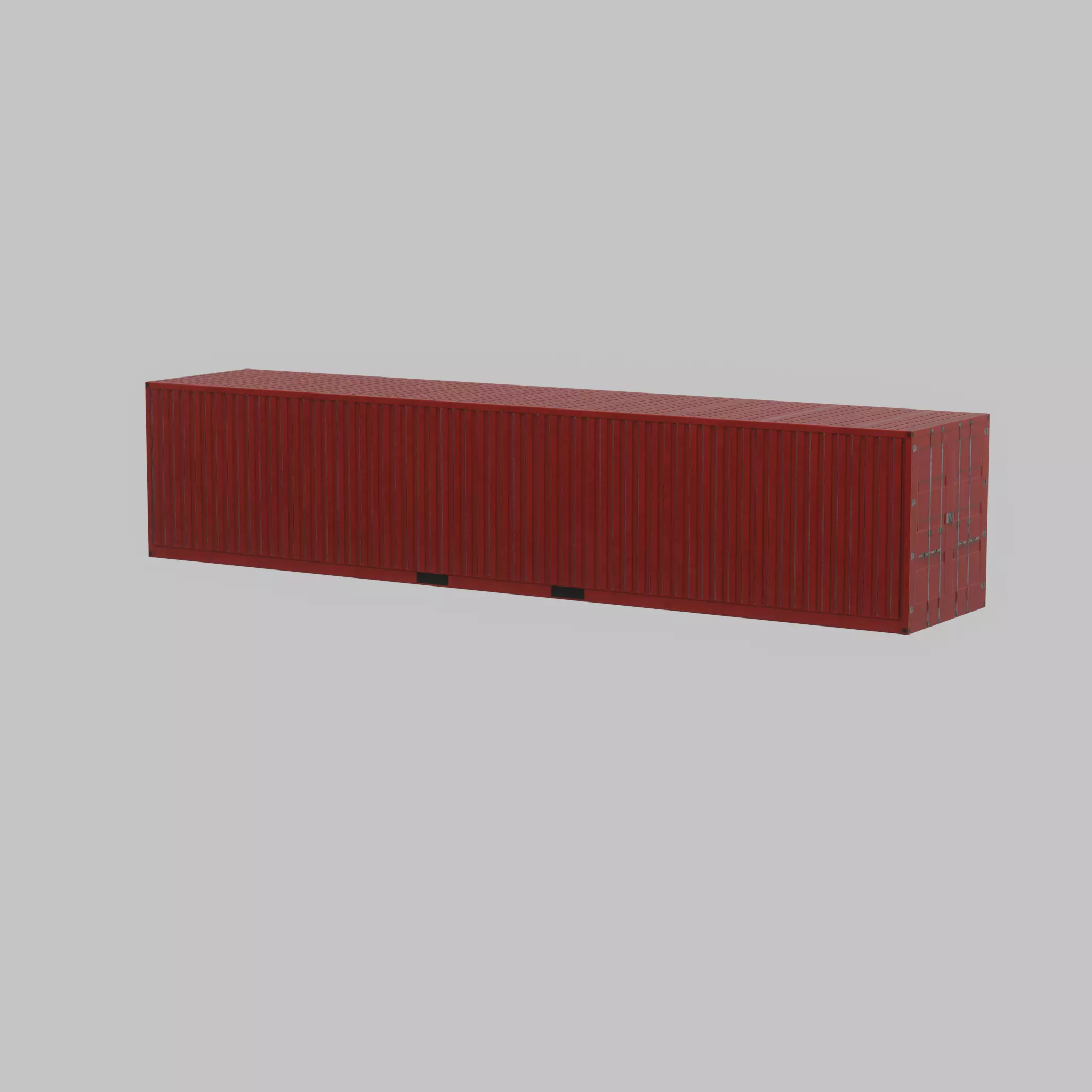 Cargo Container traffic red 40ft Low-poly 3D model_64