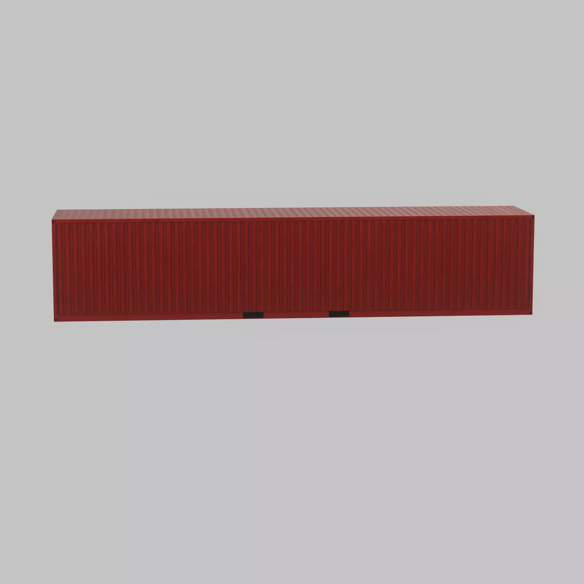 Cargo Container traffic red 40ft Low-poly 3D model_37