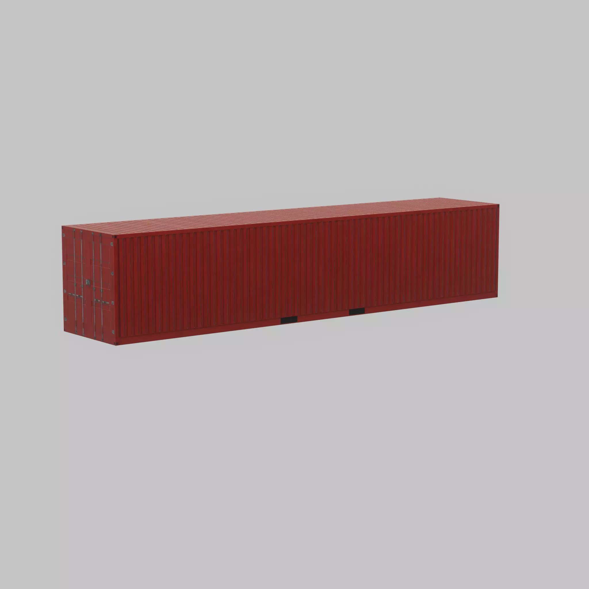 Cargo Container traffic red 40ft Low-poly 3D model_62