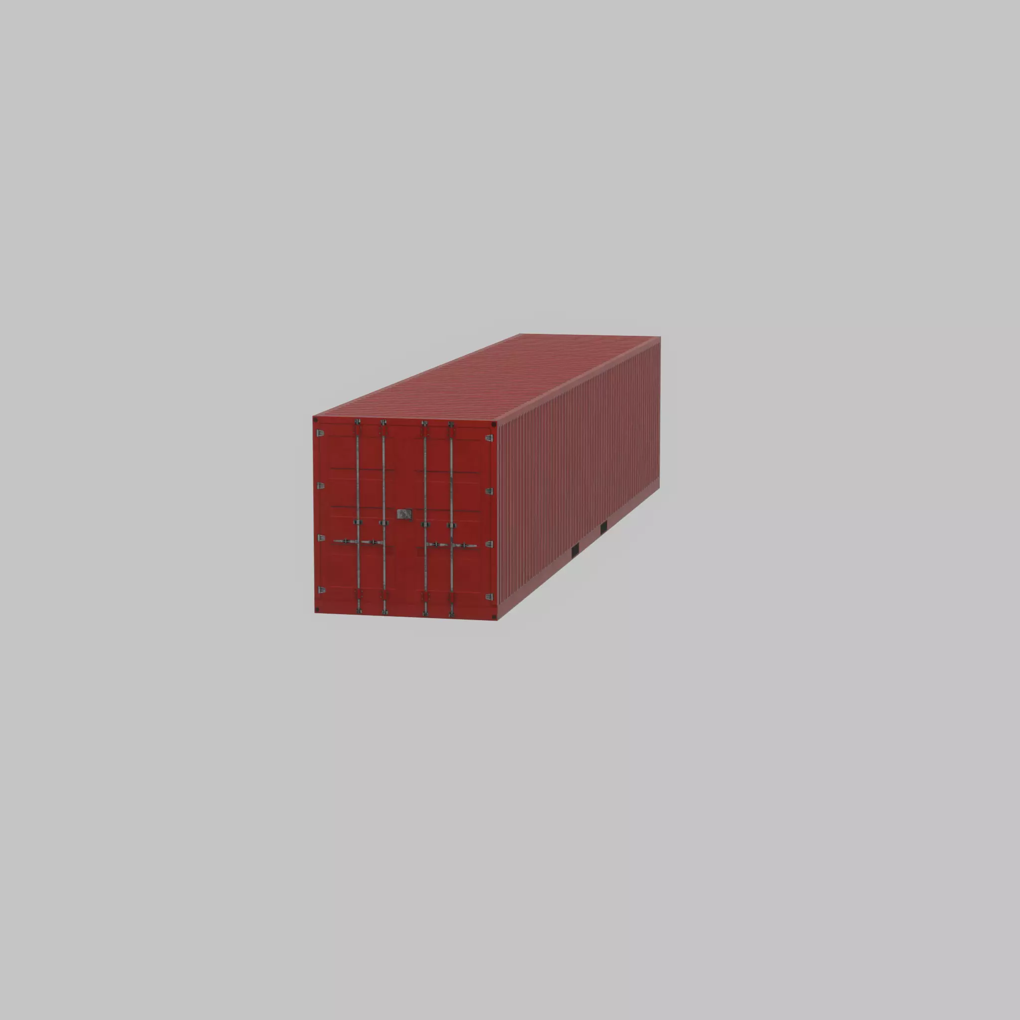 Cargo Container traffic red 40ft Low-poly 3D model_48