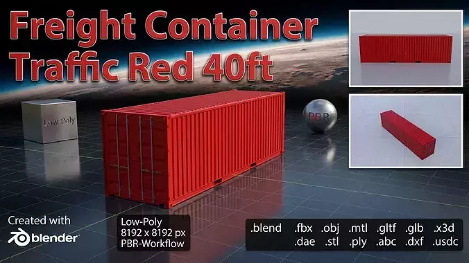 Cargo Container traffic red 40ft