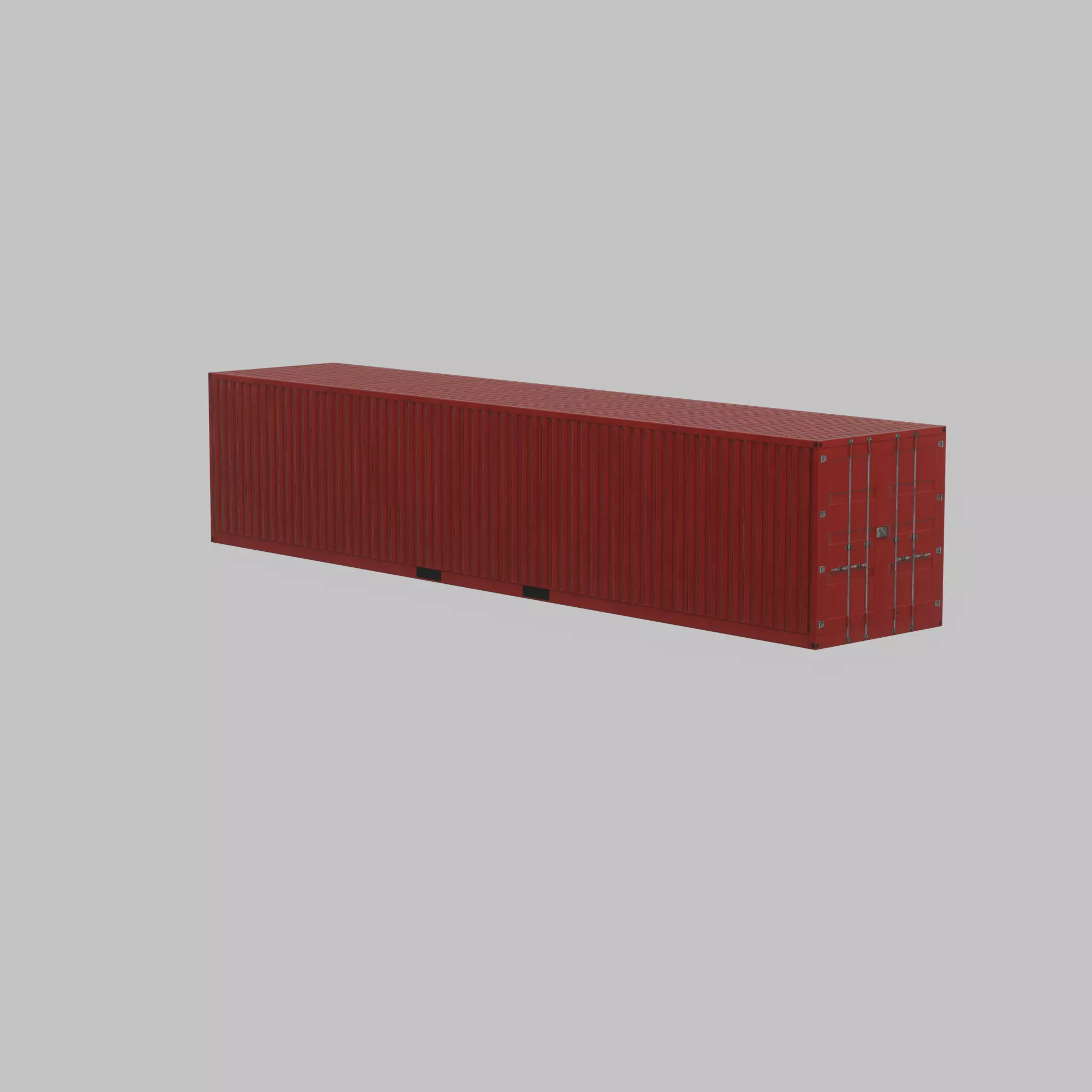 Cargo Container traffic red 40ft Low-poly 3D model_38