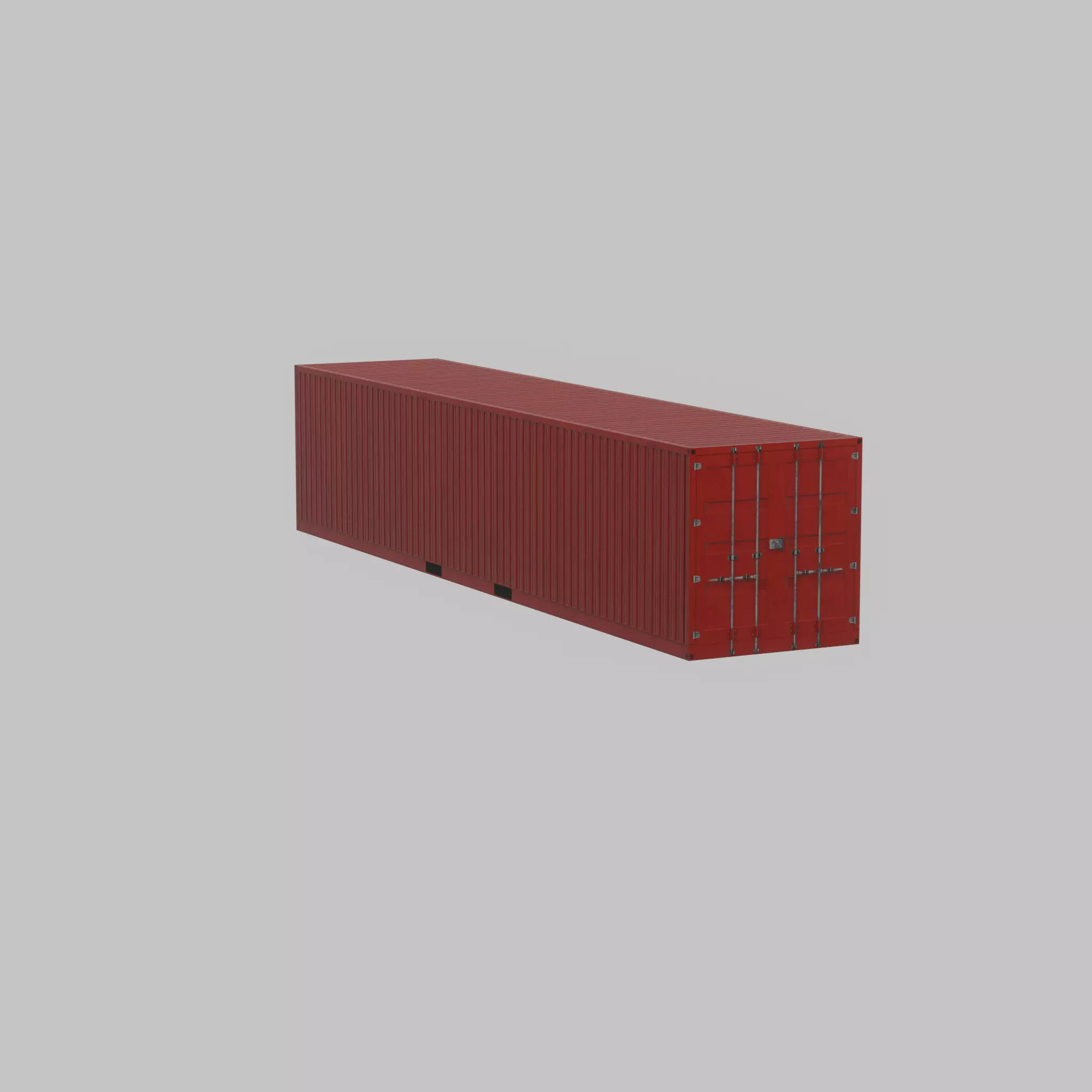 Cargo Container traffic red 40ft Low-poly 3D model_31