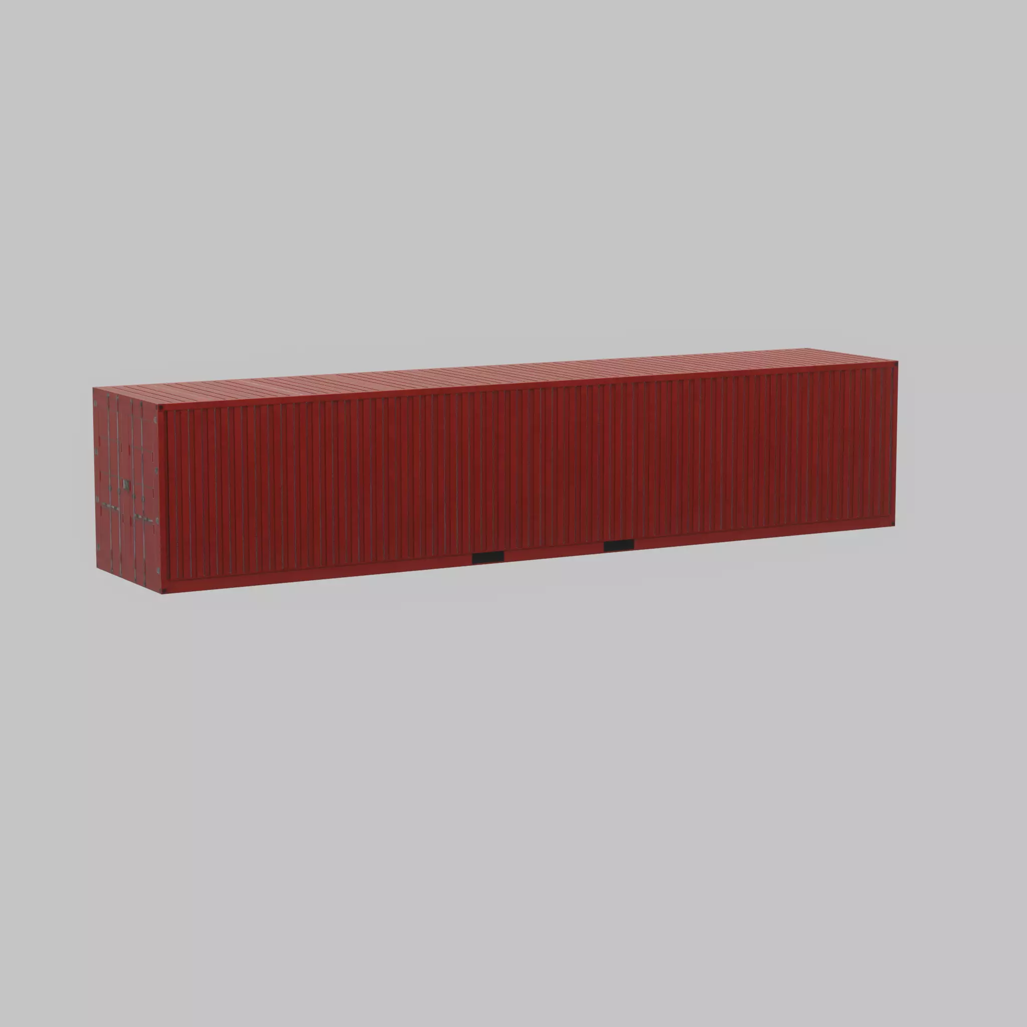 Cargo Container traffic red 40ft Low-poly 3D model_41