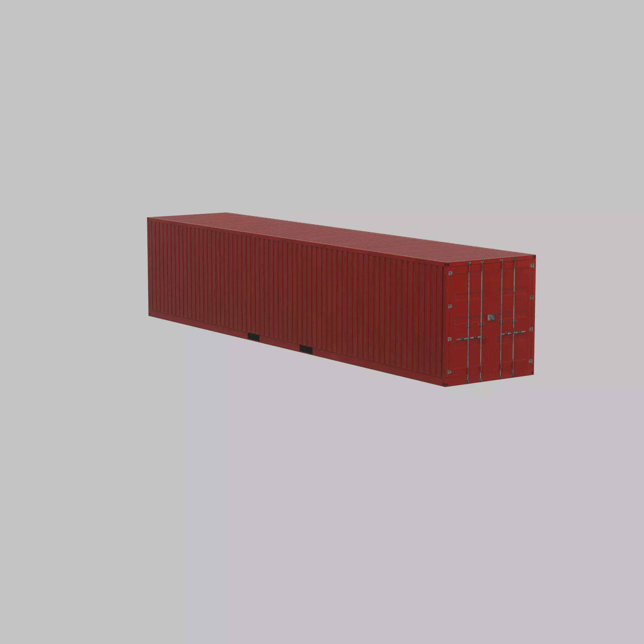 Cargo Container traffic red 40ft Low-poly 3D model_44