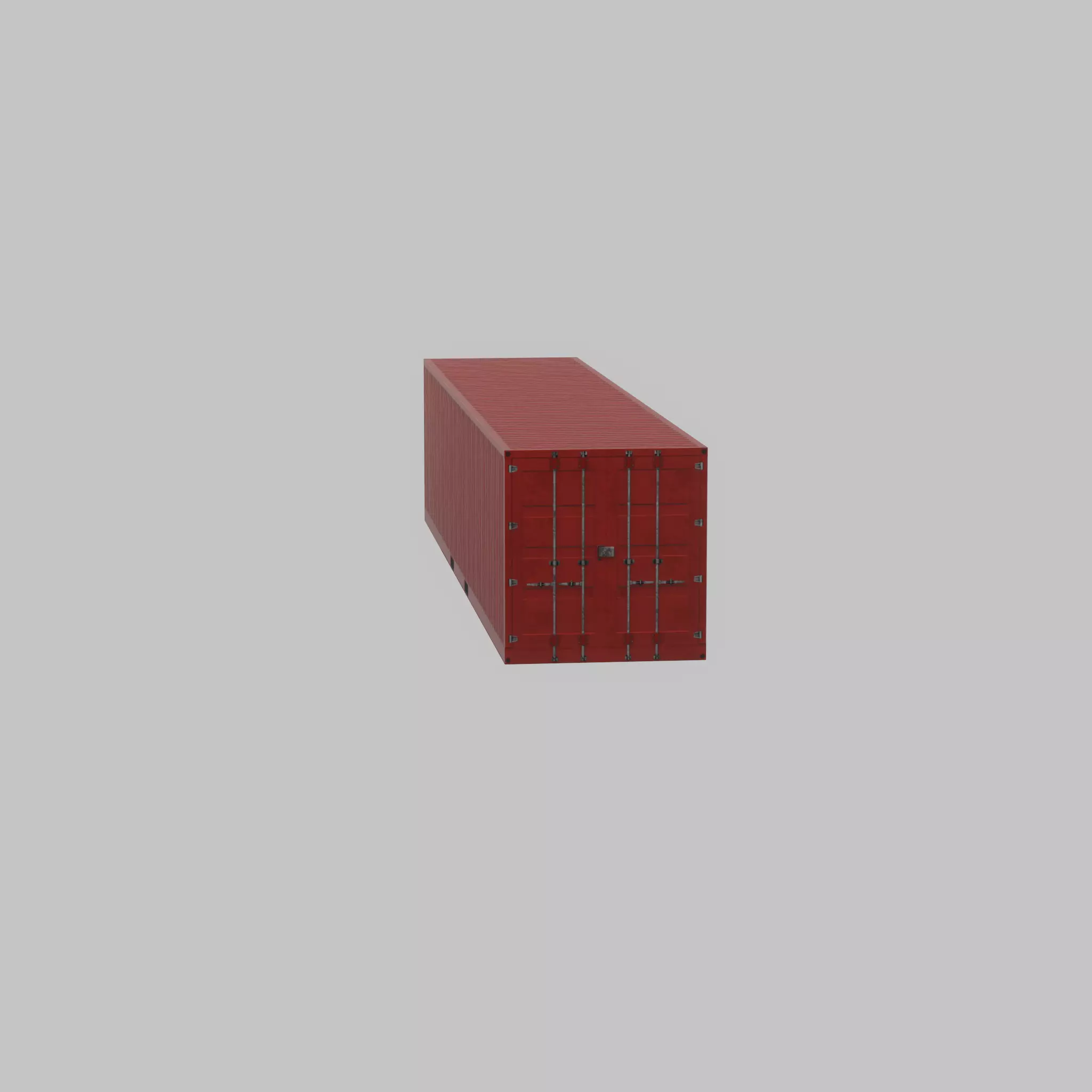 Cargo Container traffic red 40ft Low-poly 3D model_45