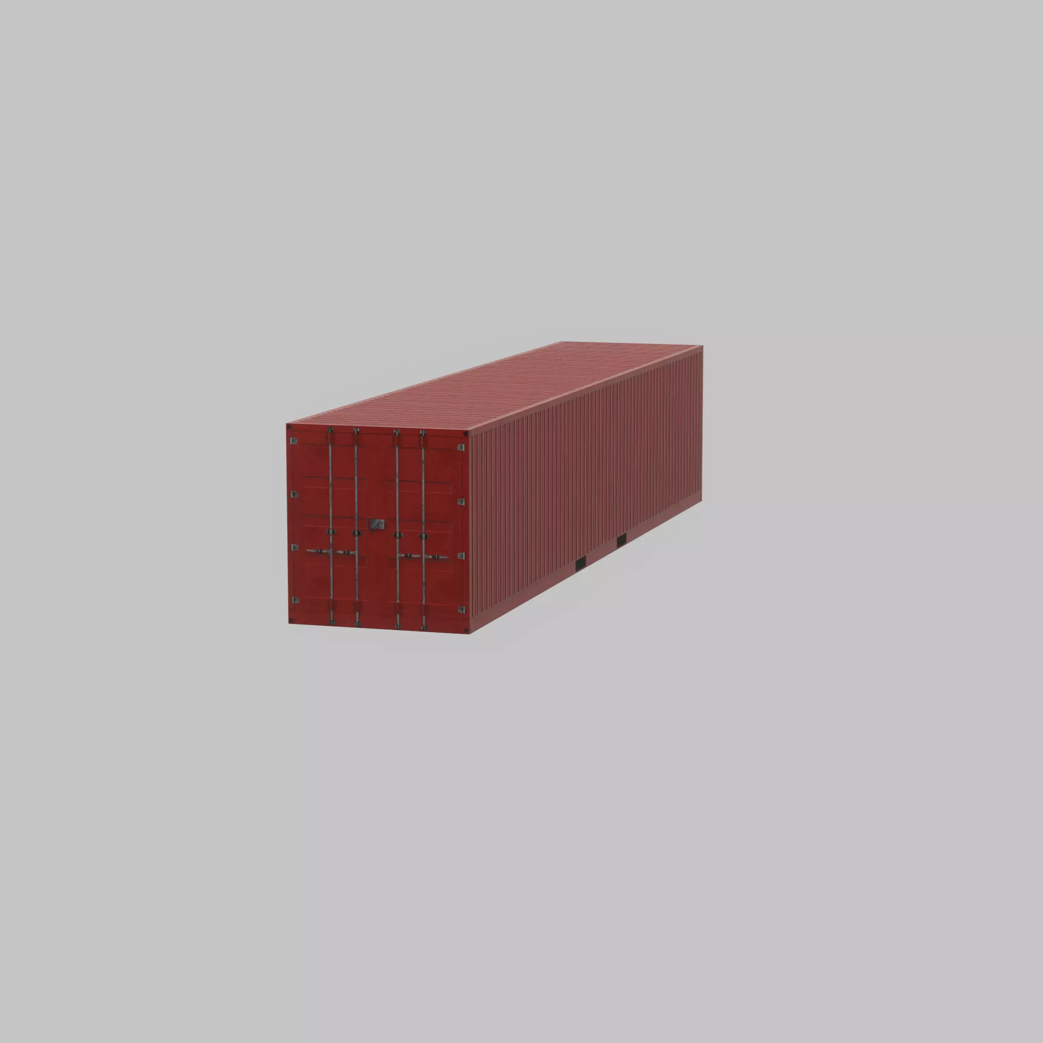 Cargo Container traffic red 40ft Low-poly 3D model_60