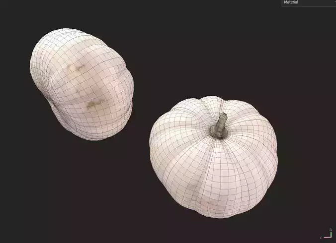 Pumpkin M01 Low-poly 3D model 7