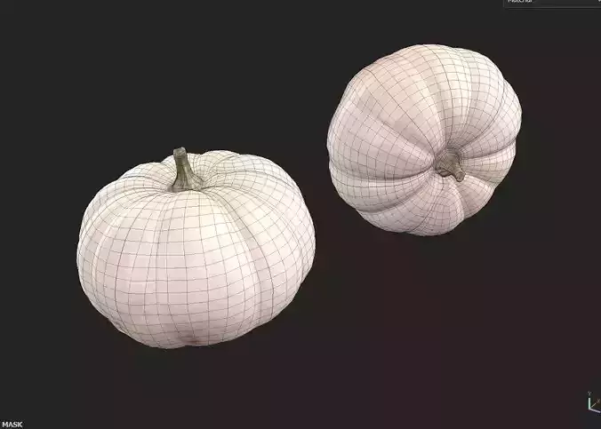 Pumpkin M01 Low-poly 3D model 2