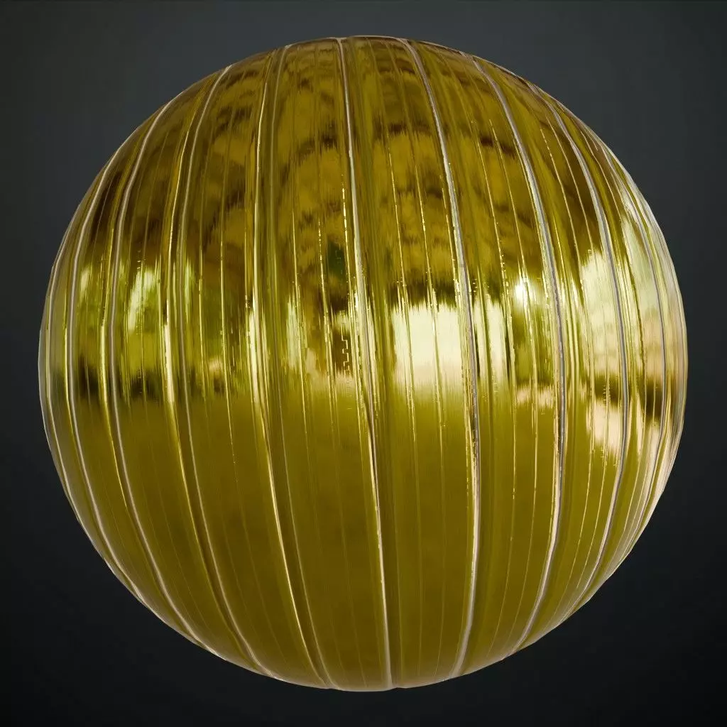 Clean Golden Corrugated Metal PBR Seamless Texture_0