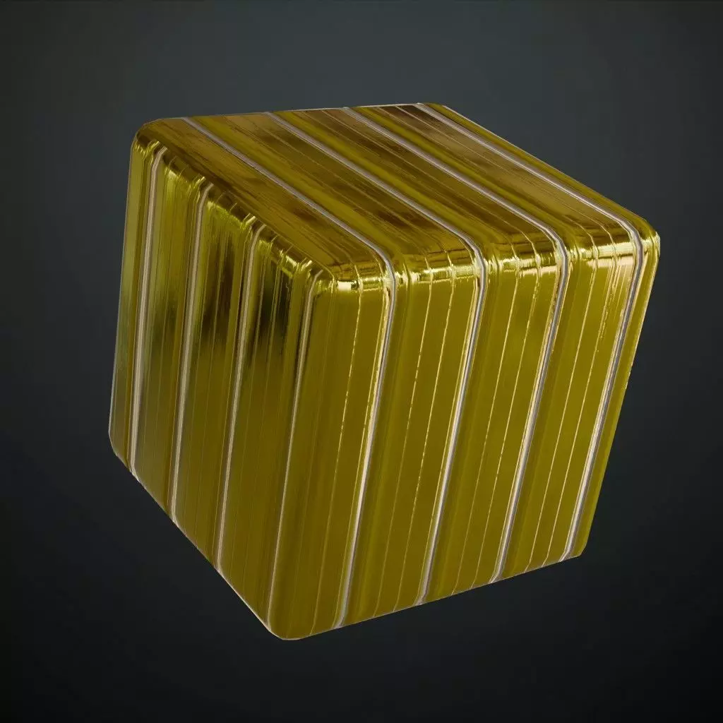 Clean Golden Corrugated Metal PBR Seamless Texture_4