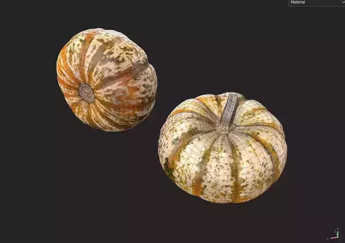 Pumpkin M02 Low-poly 3D model 7