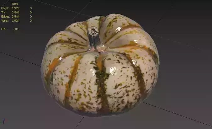 Pumpkin M02 Low-poly 3D model 3