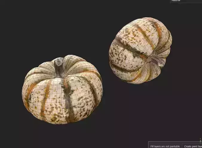Pumpkin M02 Low-poly 3D model 2