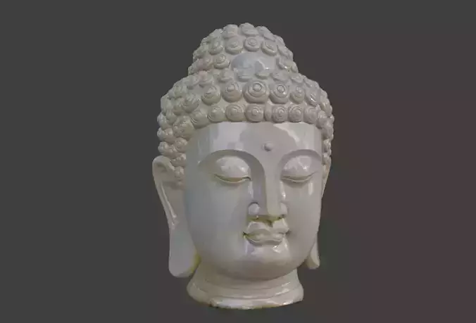 A statue of the Buddha Shakyamuni head