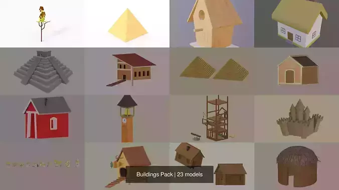 Buildings Pack 3D Model Collection