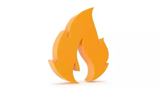 Fire Icon Low-poly 3D model