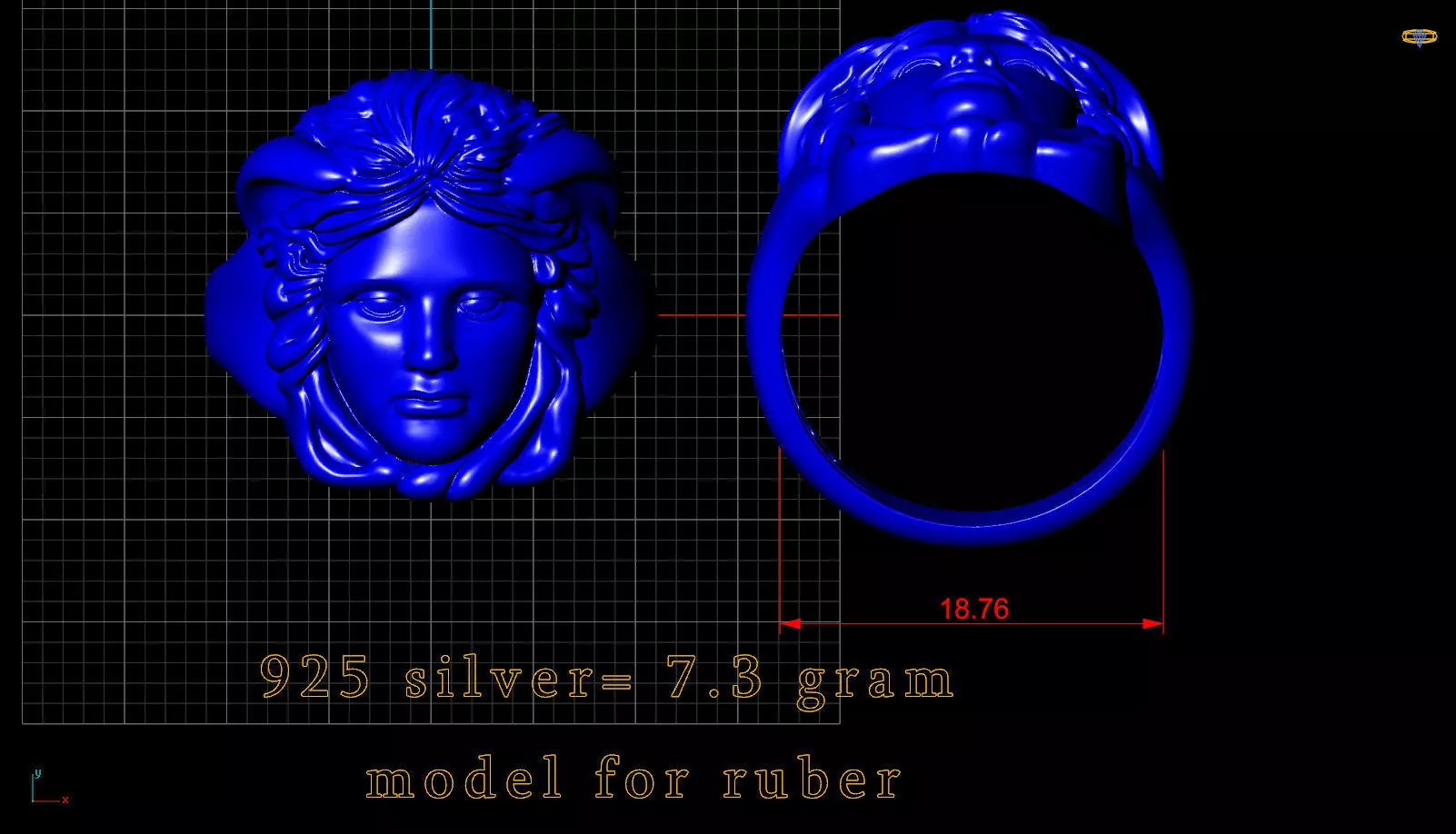medusa ring 3D print model_3