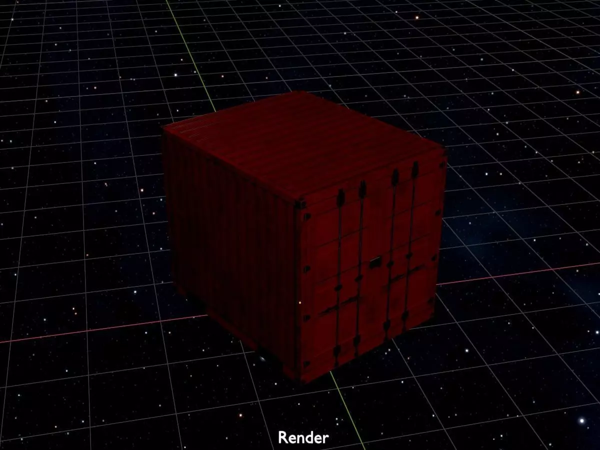 Cargo Container traffic red all versions 3D Model Collection_73