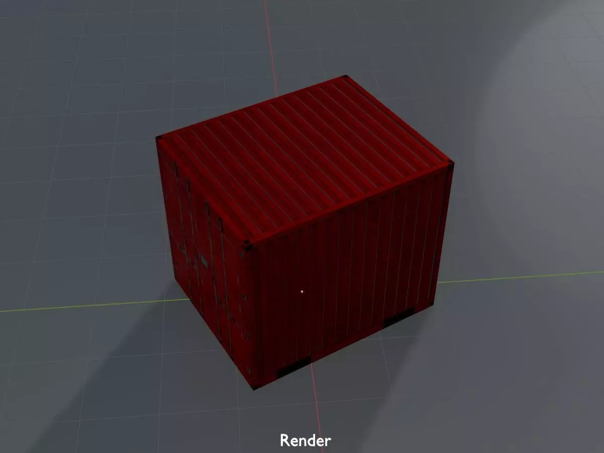 Cargo Container traffic red all versions 3D Model Collection_11