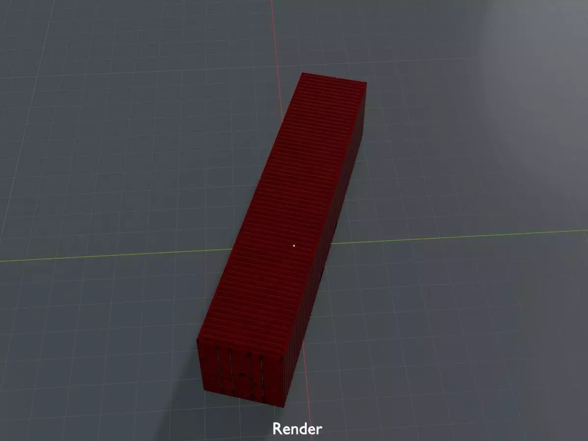 Cargo Container traffic red all versions 3D Model Collection_40