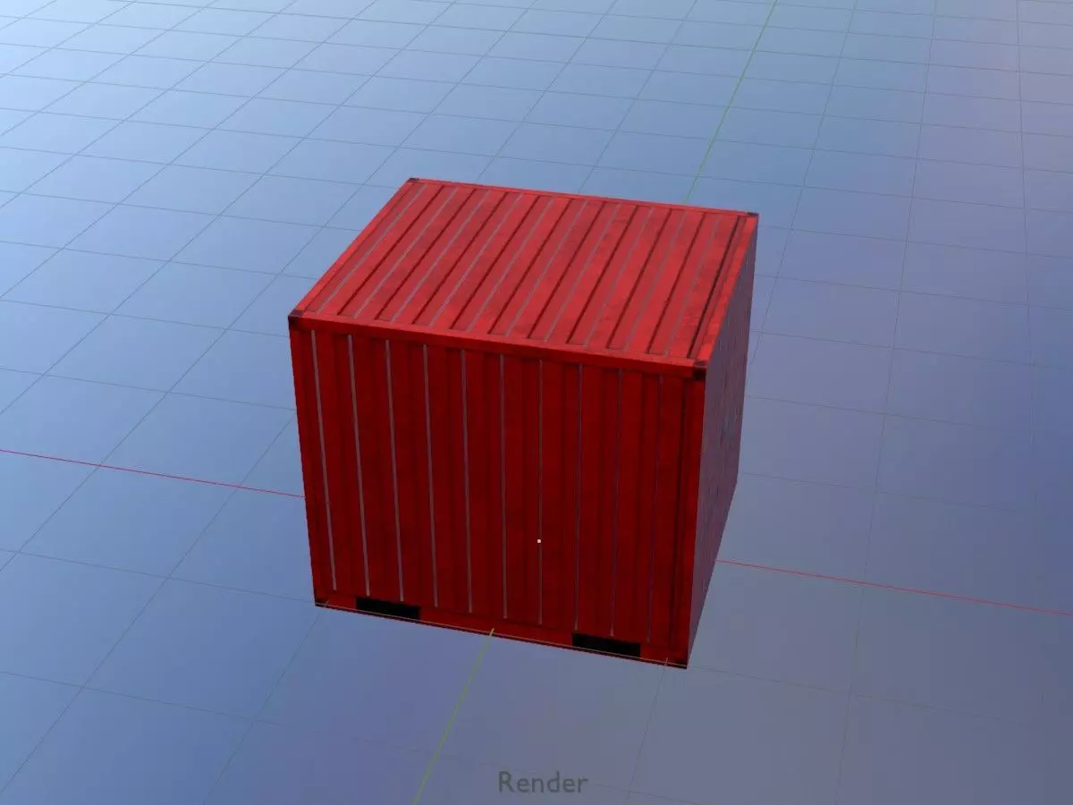 Cargo Container traffic red all versions 3D Model Collection_45