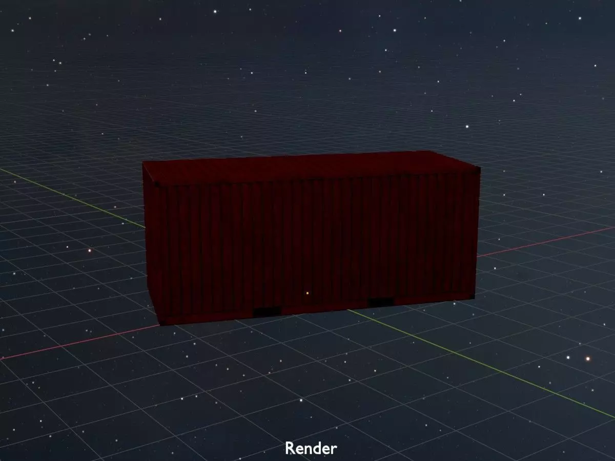 Cargo Container traffic red all versions 3D Model Collection_79