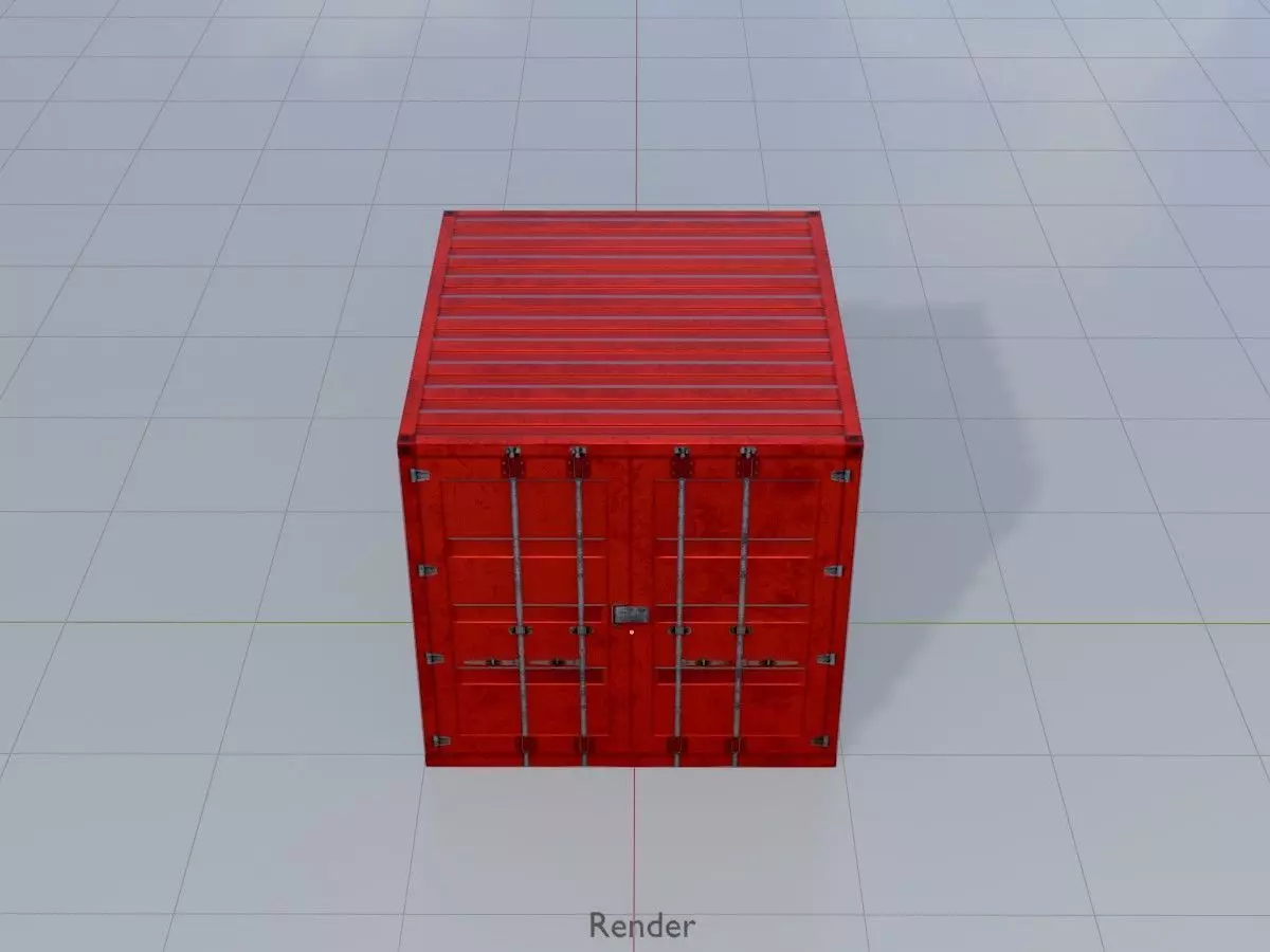 Cargo Container traffic red all versions 3D Model Collection_60