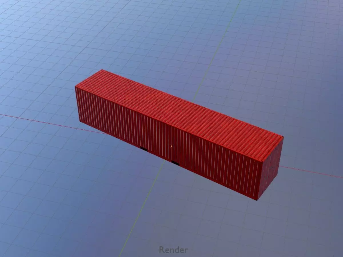 Cargo Container traffic red all versions 3D Model Collection_80