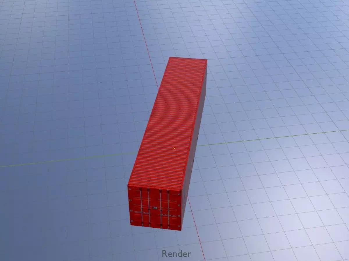 Cargo Container traffic red all versions 3D Model Collection_78