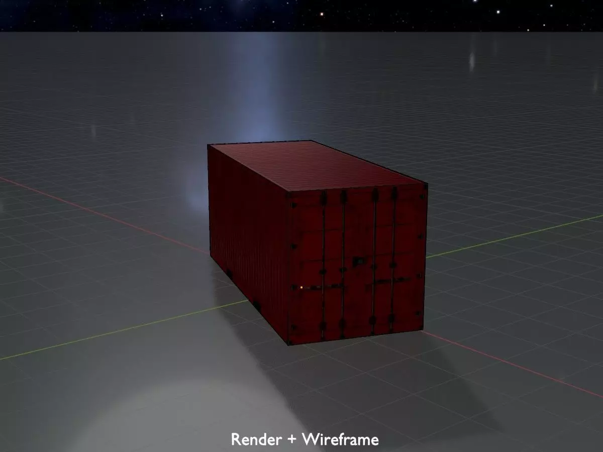 Cargo Container traffic red all versions 3D Model Collection_82