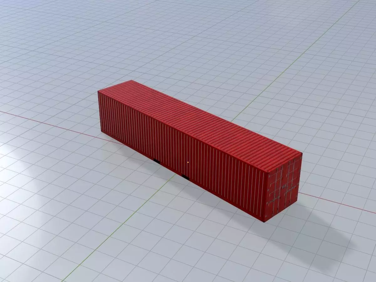 Cargo Container traffic red all versions 3D Model Collection_84