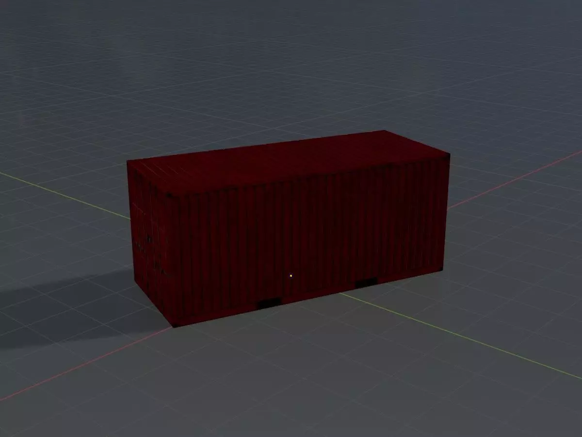 Cargo Container traffic red all versions 3D Model Collection_72