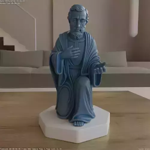 Saint Joseph Kneeling Handcrafted STL blender sculpt