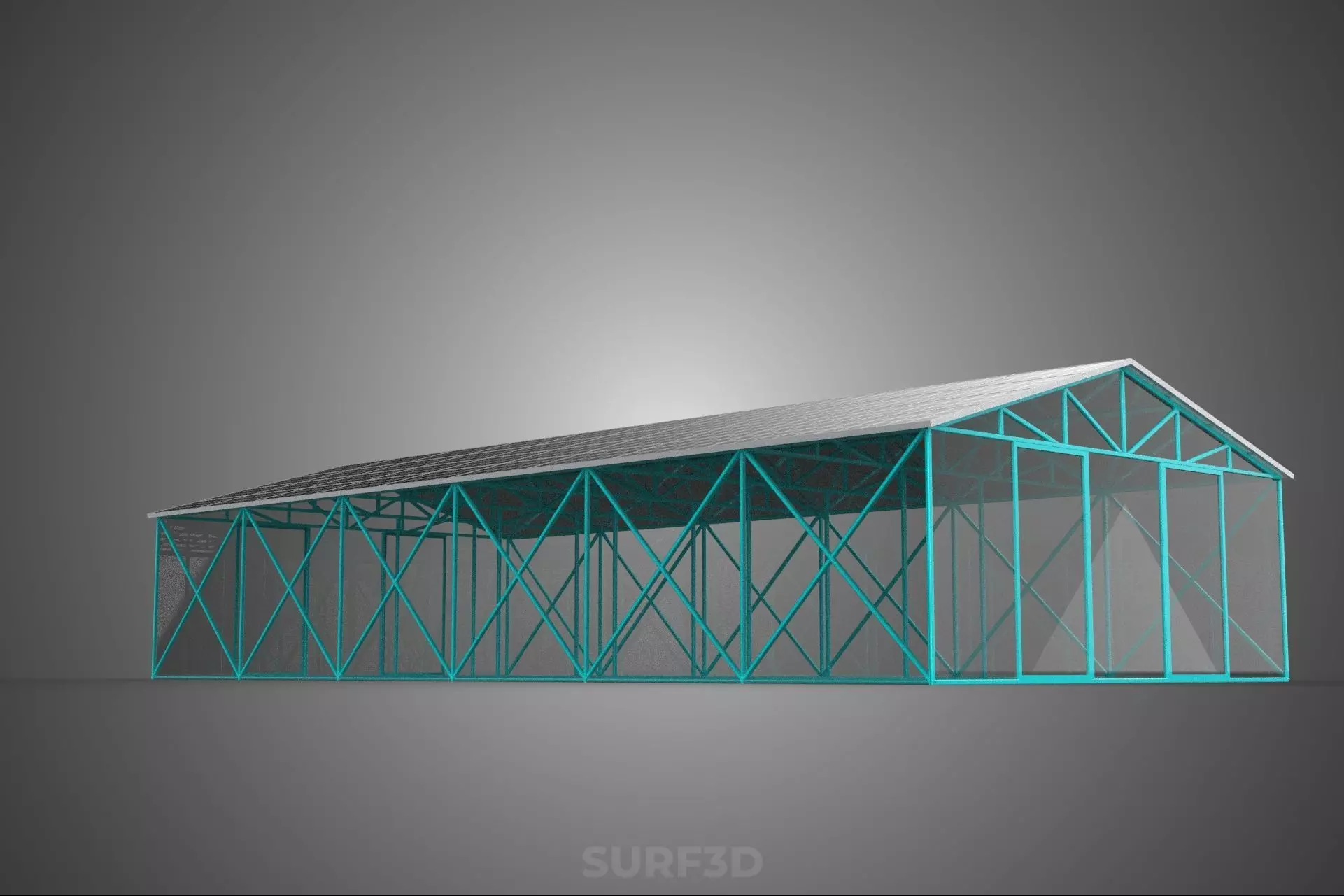 SOLAR POWERED GREENHOUSE HOTHOUSE GLASSHOUSE PLANT CROP GARDEN 3D model_10