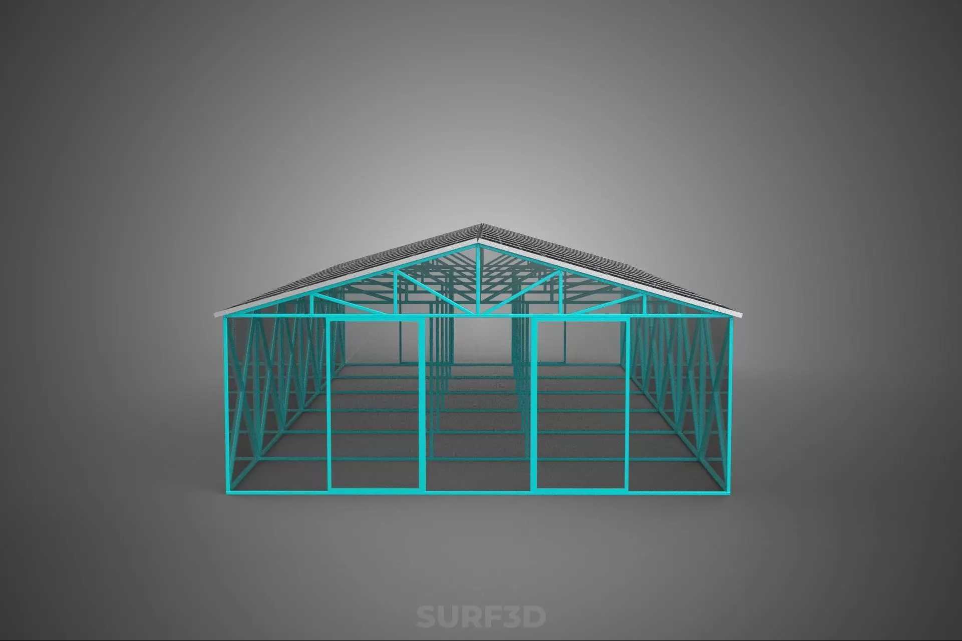 SOLAR POWERED GREENHOUSE HOTHOUSE GLASSHOUSE PLANT CROP GARDEN 3D model_6