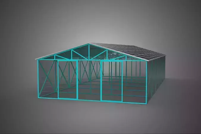 SOLAR POWERED GREENHOUSE HOTHOUSE GLASSHOUSE PLANT CROP GARDEN 3D model SOLAR POWERED GREENHOUSE HOTHOUSE GLASSHOUSE PLANT CROP GARDEN 3D model
