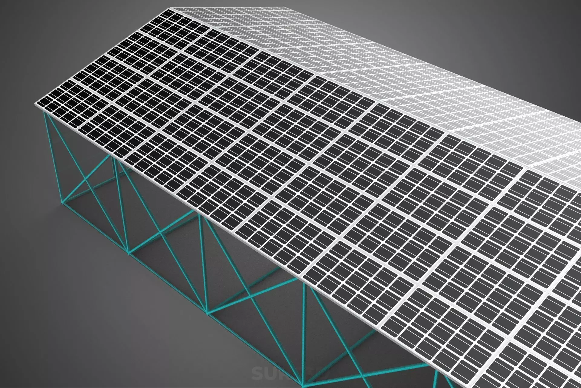 SOLAR POWERED GREENHOUSE HOTHOUSE GLASSHOUSE PLANT CROP GARDEN 3D model_21