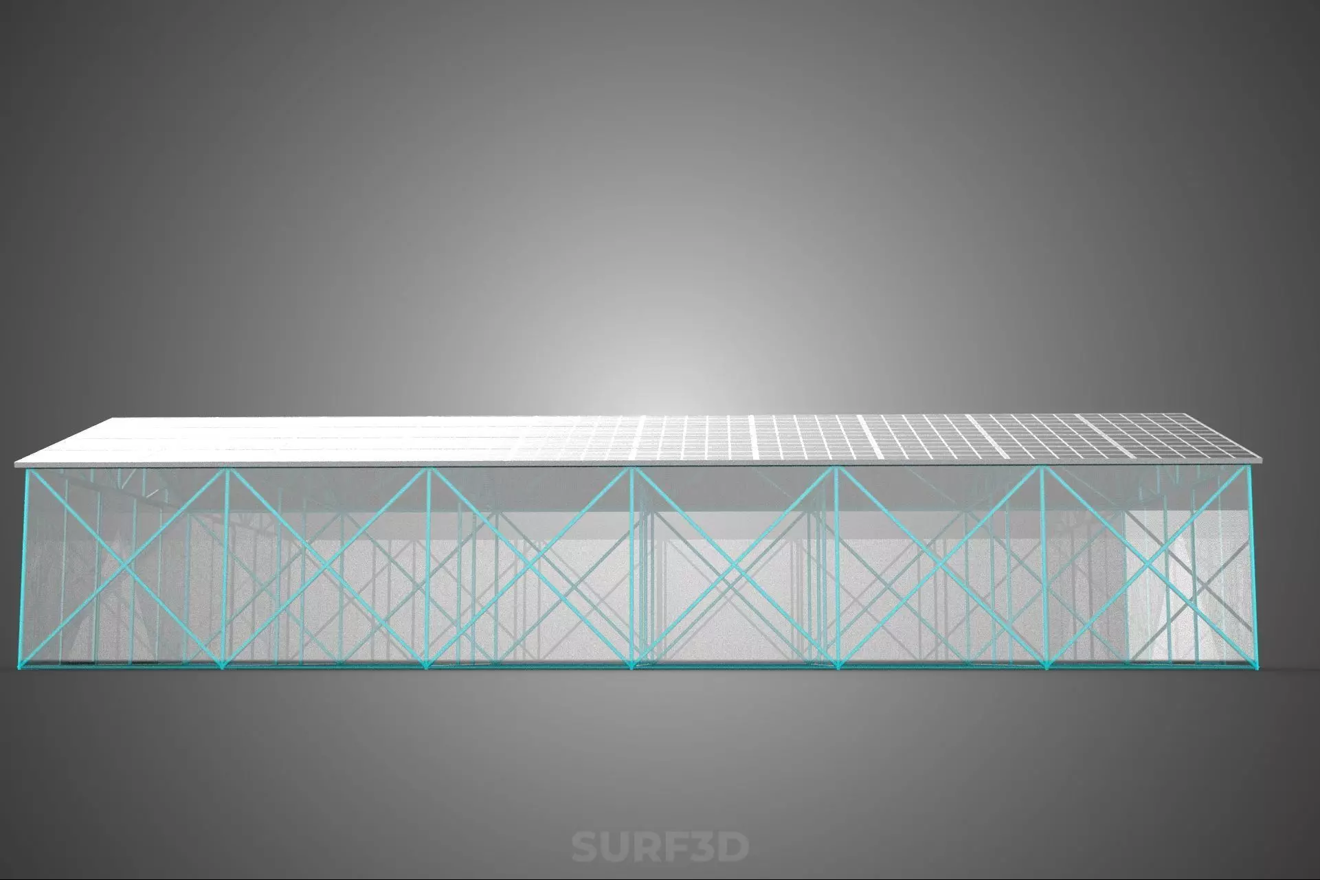 SOLAR POWERED GREENHOUSE HOTHOUSE GLASSHOUSE PLANT CROP GARDEN 3D model_13