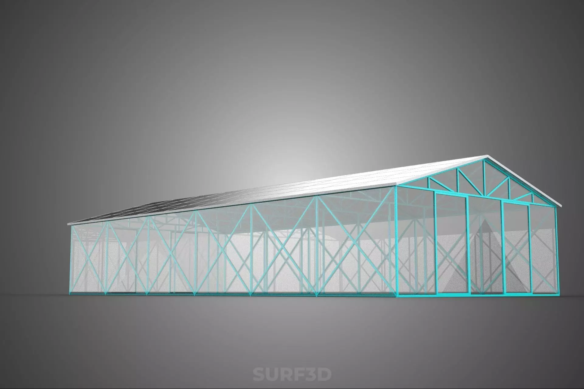 SOLAR POWERED GREENHOUSE HOTHOUSE GLASSHOUSE PLANT CROP GARDEN 3D model_14