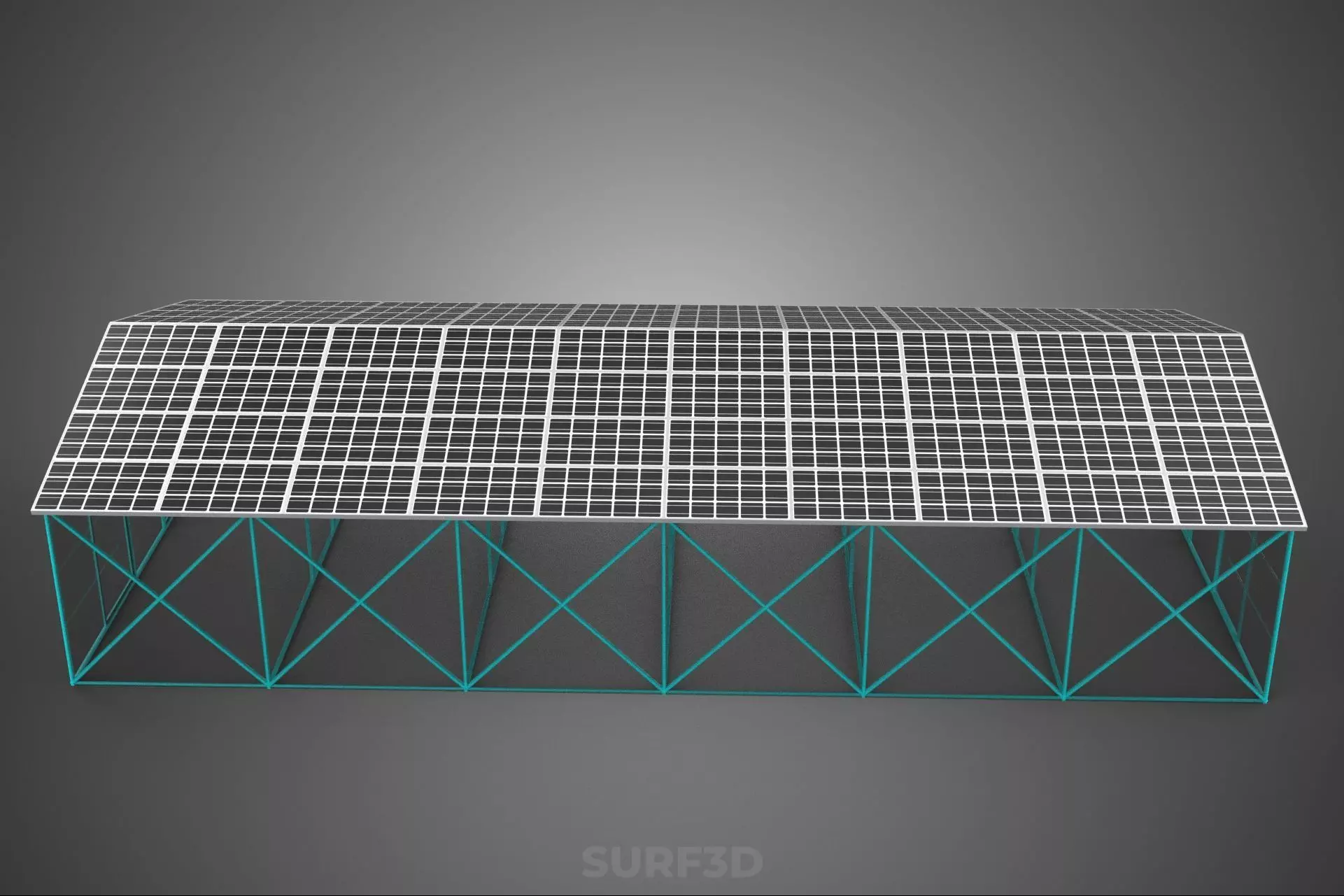 SOLAR POWERED GREENHOUSE HOTHOUSE GLASSHOUSE PLANT CROP GARDEN 3D model_17