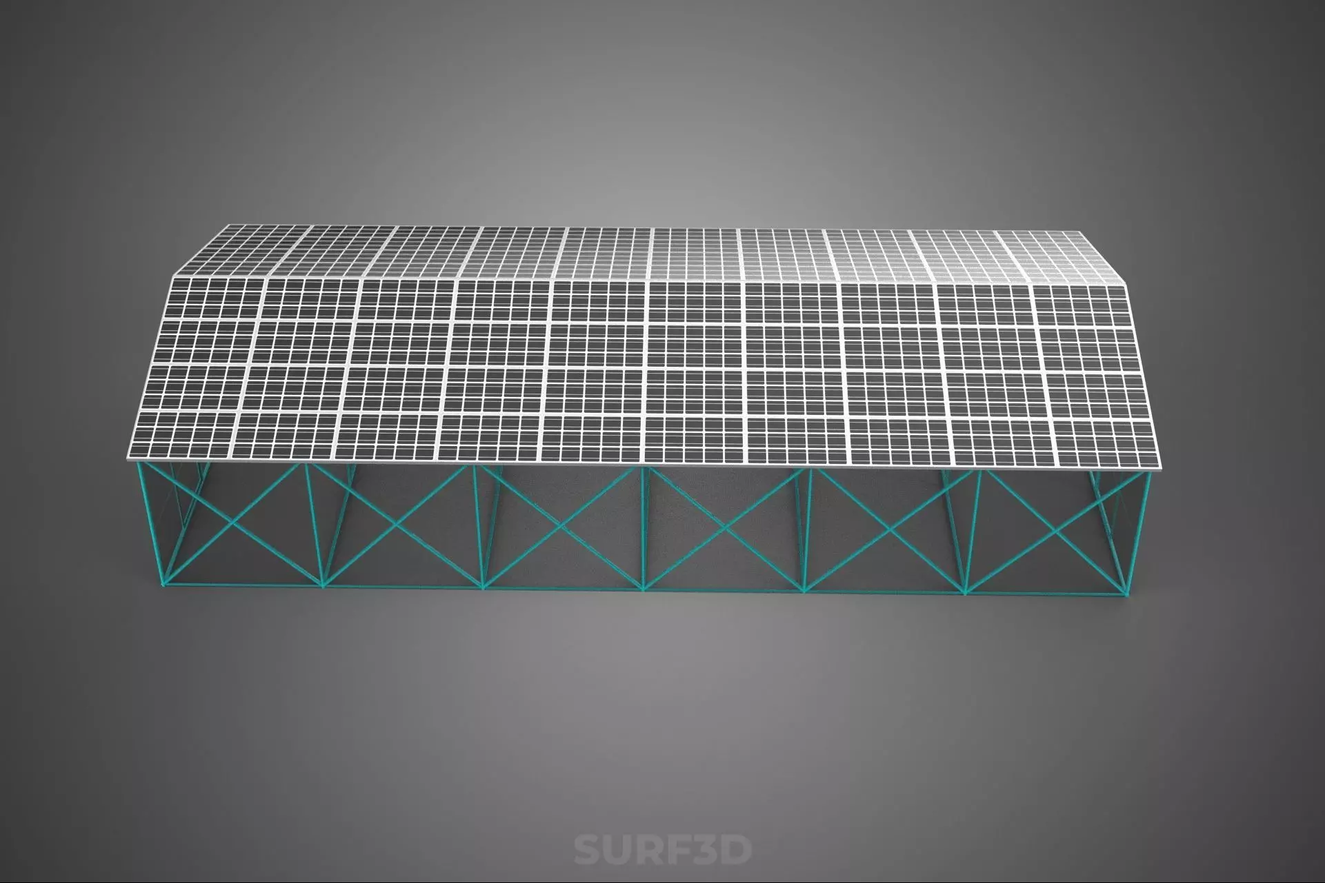 SOLAR POWERED GREENHOUSE HOTHOUSE GLASSHOUSE PLANT CROP GARDEN 3D model_4