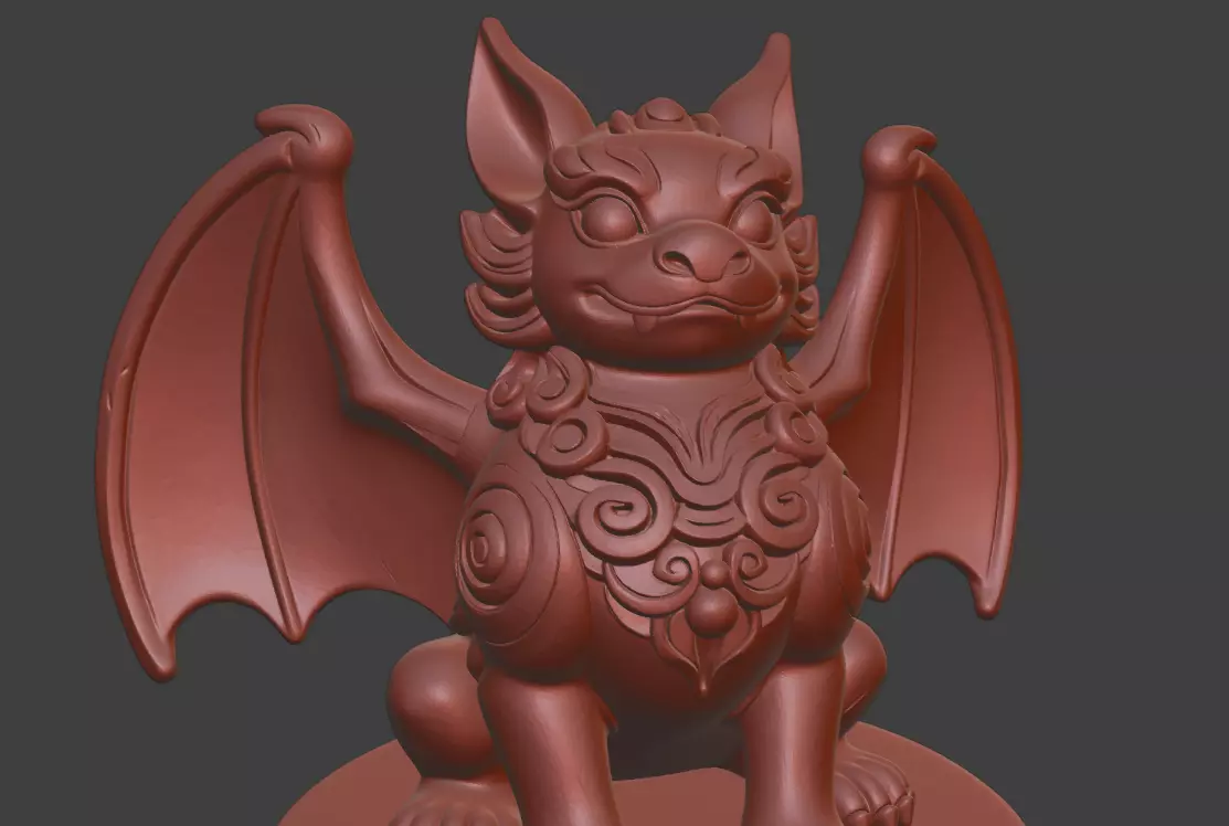 Bat Auspicious beast Divine beast 3D print model_3