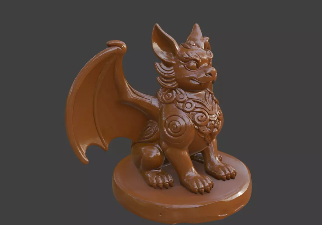 Bat Auspicious beast Divine beast 3D print model_1