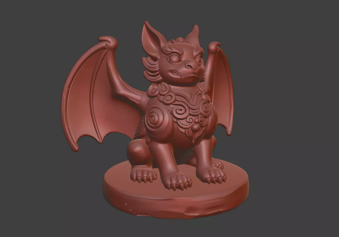 Bat Auspicious beast Divine beast 3D print model_4